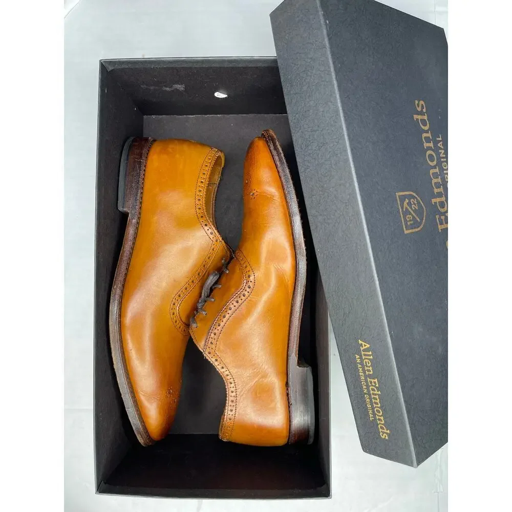 Allen Edmonds Mens Cornwallis walnut brown leather oxford dress shoes size 10.5